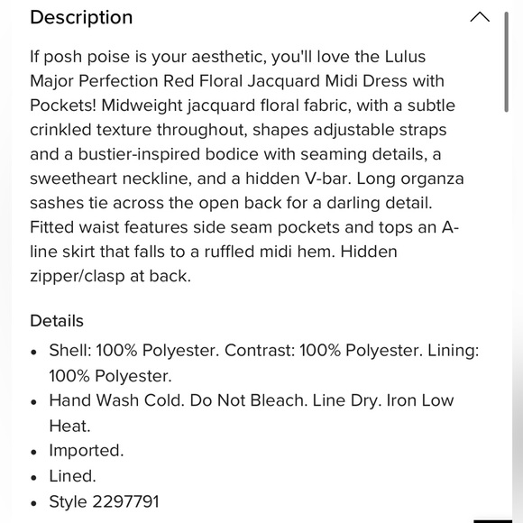 Lulu Major Perfection Red Floral Jacquard Midi Dress with Pockets - Picture 5 of 5